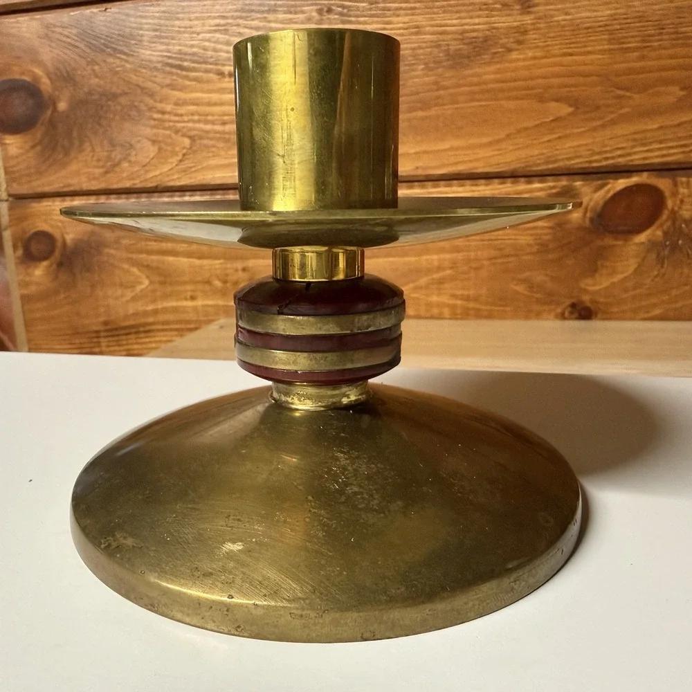 Vintage Brass & Bakelite Alter Candlestick